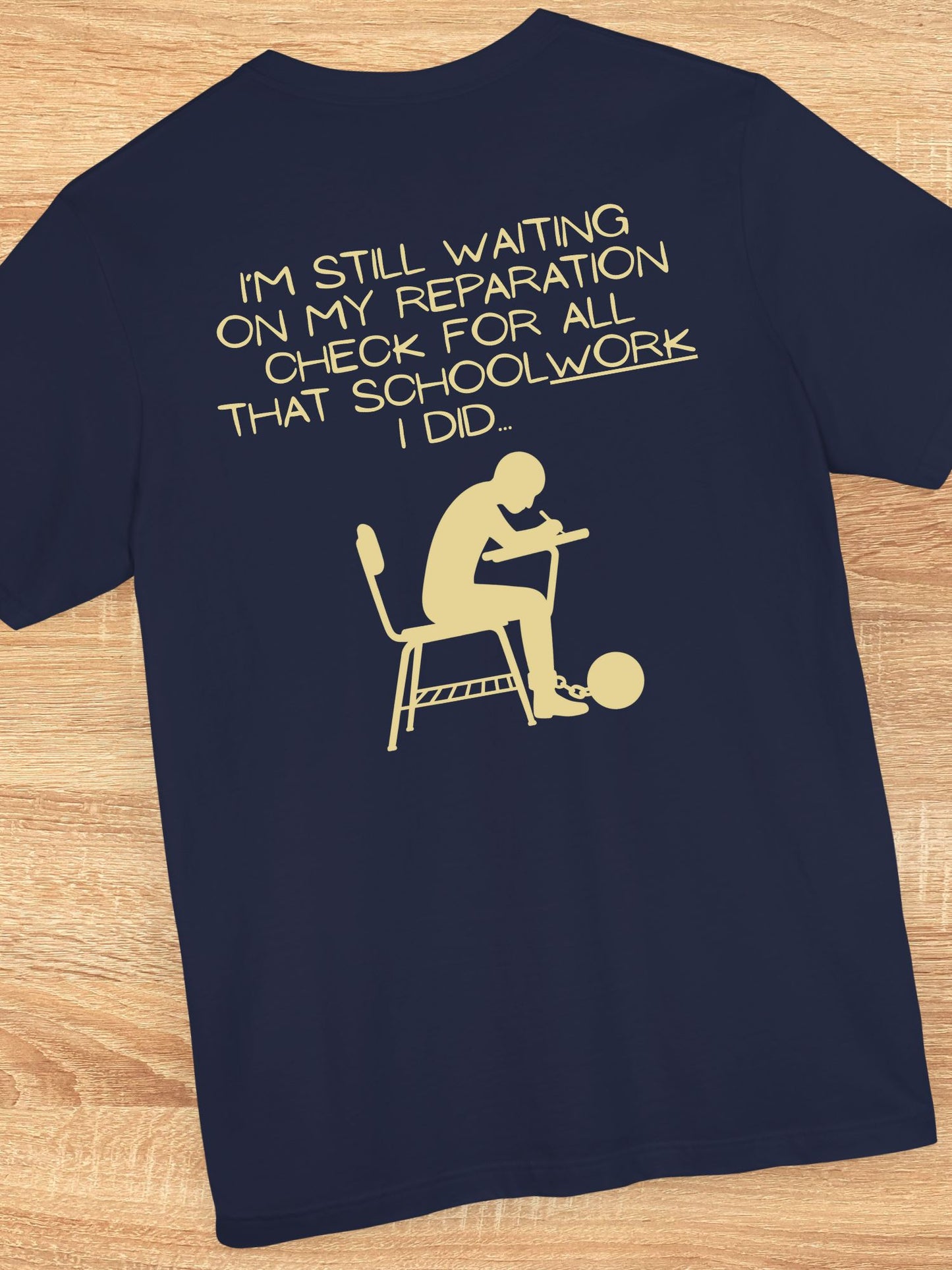 Schoolwork Reparation Check Tee, Unisex T-Shirt, Gift for Students, parents, teachers