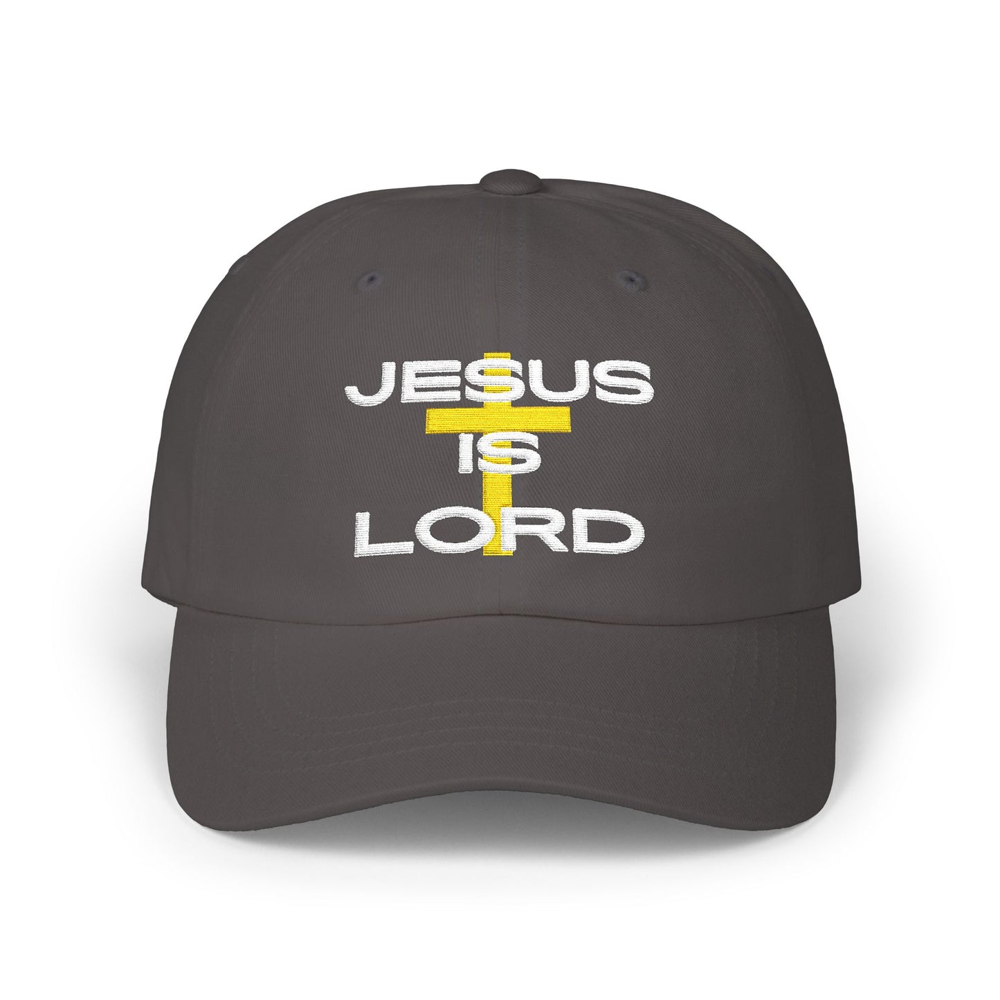 Classic Ball Cap with 'Jesus is Lord' Embroidery Design, Christian Apparel Hat, Gift for Christians, Faith-Based Accessory, Everyday Wear Cap