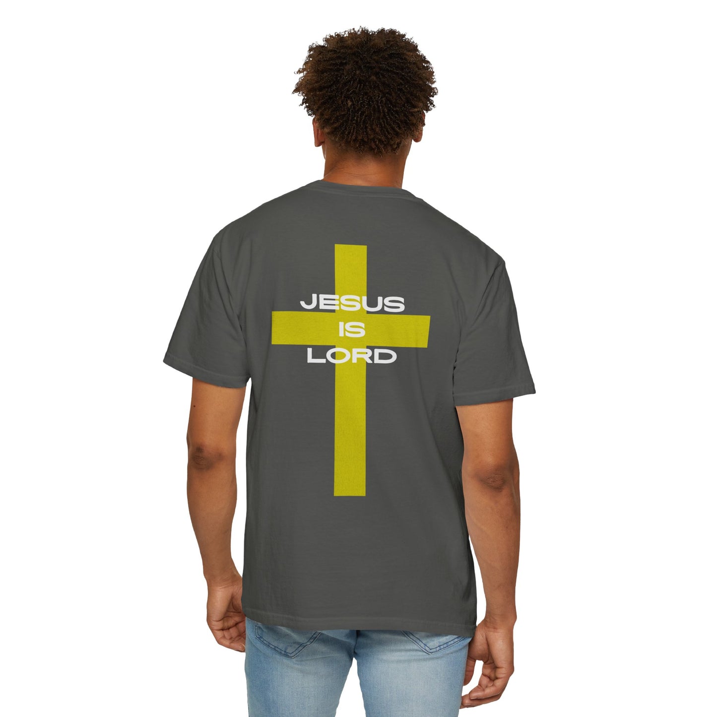 'Jesus is Lord' Font and Back Design Unisex T-Shirt, Christian Apparel