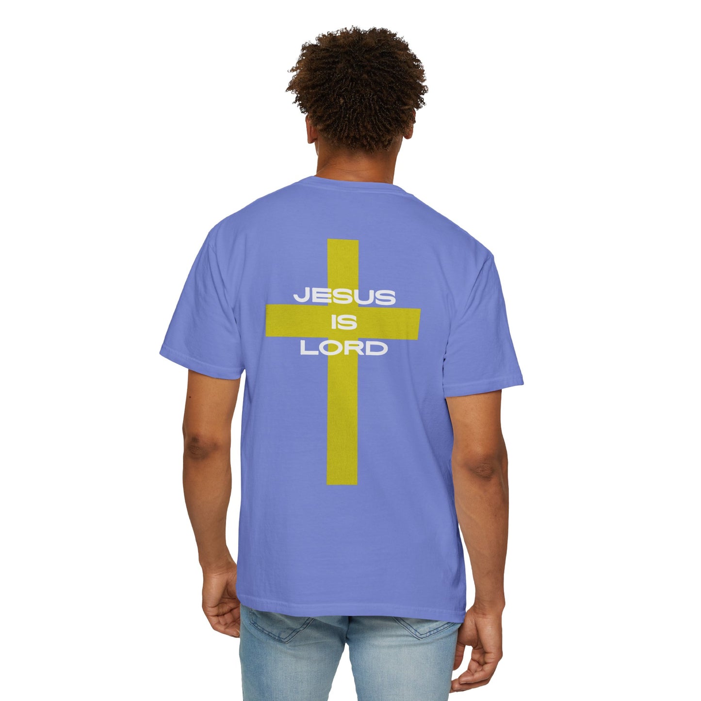'Jesus is Lord' Font and Back Design Unisex T-Shirt, Christian Apparel