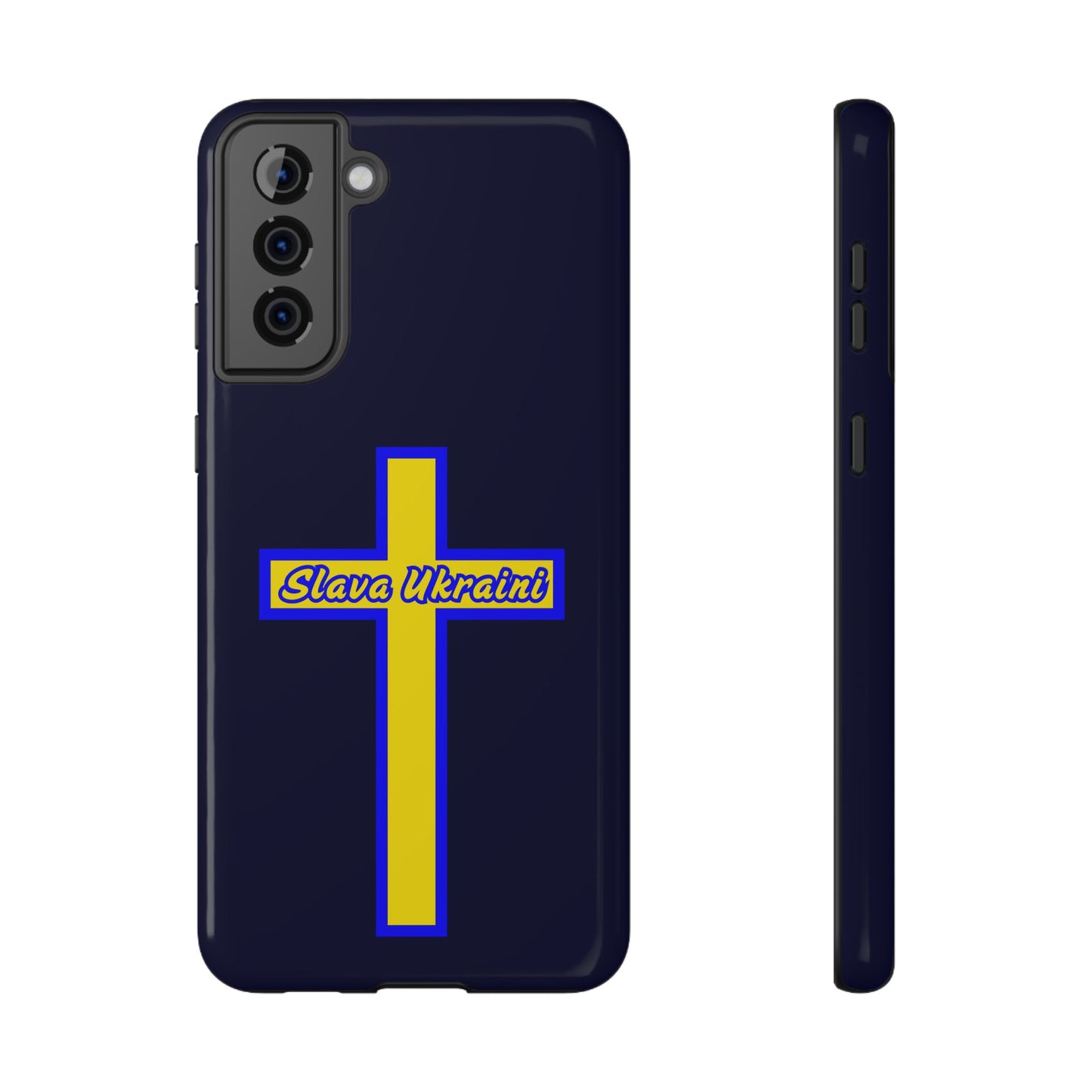 Ukrainian Pride Cross Phone Case, Impact-Resistant Case, 'Slava Ukraini', Support Ukraine, Durable Phone Case