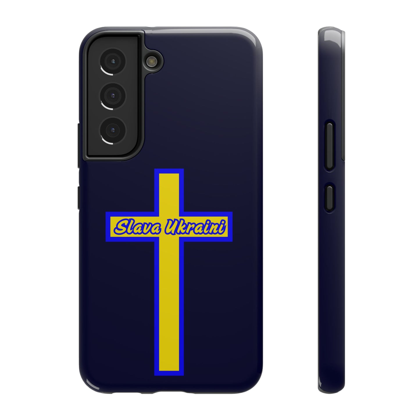 Ukrainian Pride Cross Phone Case, Impact-Resistant Case, 'Slava Ukraini', Support Ukraine, Durable Phone Case