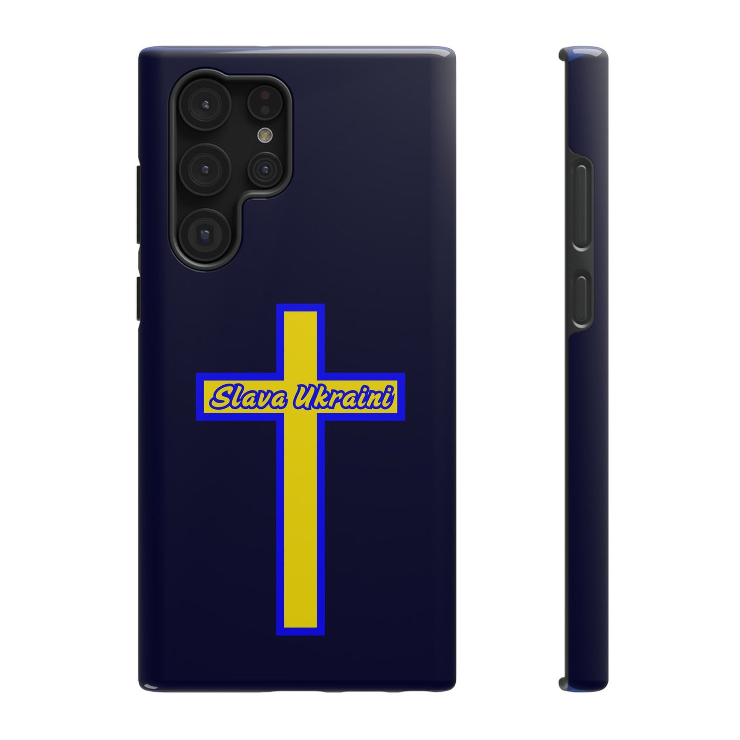Ukrainian Pride Cross Phone Case, Impact-Resistant Case, 'Slava Ukraini', Support Ukraine, Durable Phone Case