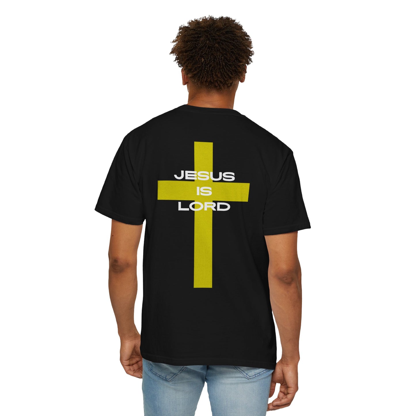 'Jesus is Lord' Font and Back Design Unisex T-Shirt, Christian Apparel