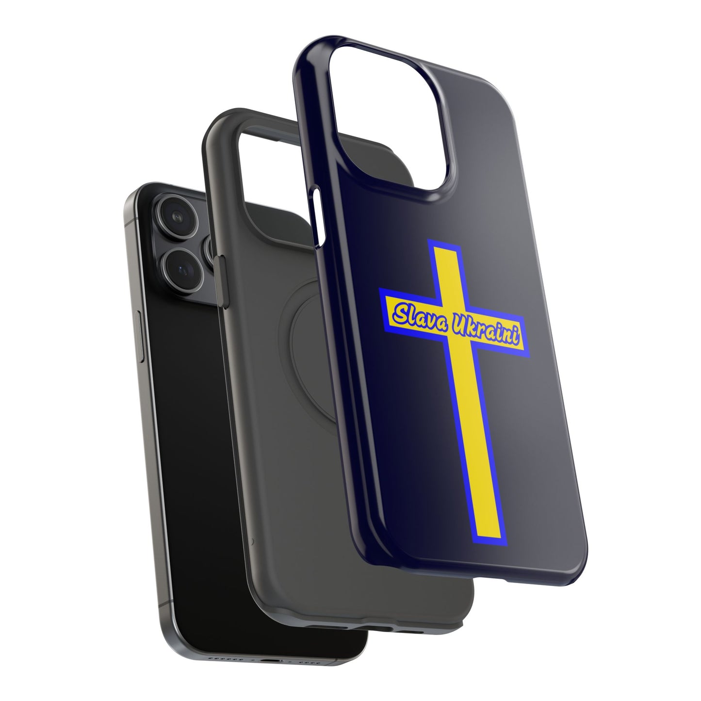 Ukrainian Pride Cross Phone Case, Impact-Resistant Case, 'Slava Ukraini', Support Ukraine, Durable Phone Case