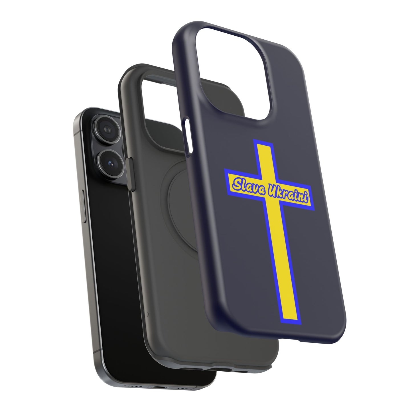Ukrainian Pride Cross Phone Case, Impact-Resistant Case, 'Slava Ukraini', Support Ukraine, Durable Phone Case