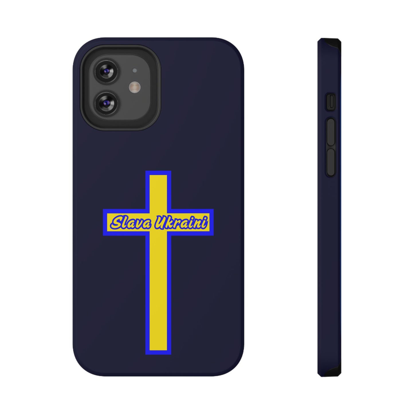 Ukrainian Pride Cross Phone Case, Impact-Resistant Case, 'Slava Ukraini', Support Ukraine, Durable Phone Case