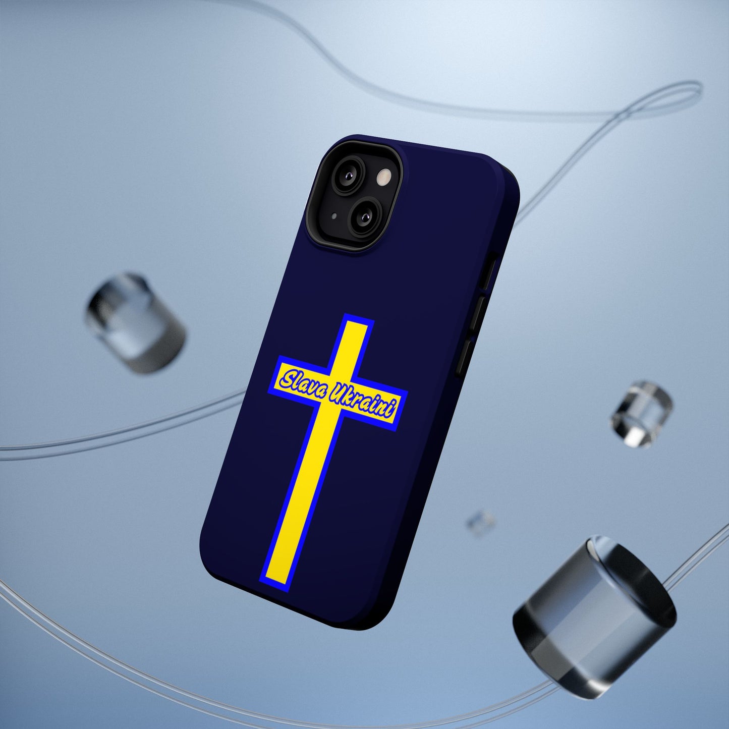 Ukrainian Pride Cross Phone Case, Impact-Resistant Case, 'Slava Ukraini', Support Ukraine, Durable Phone Case
