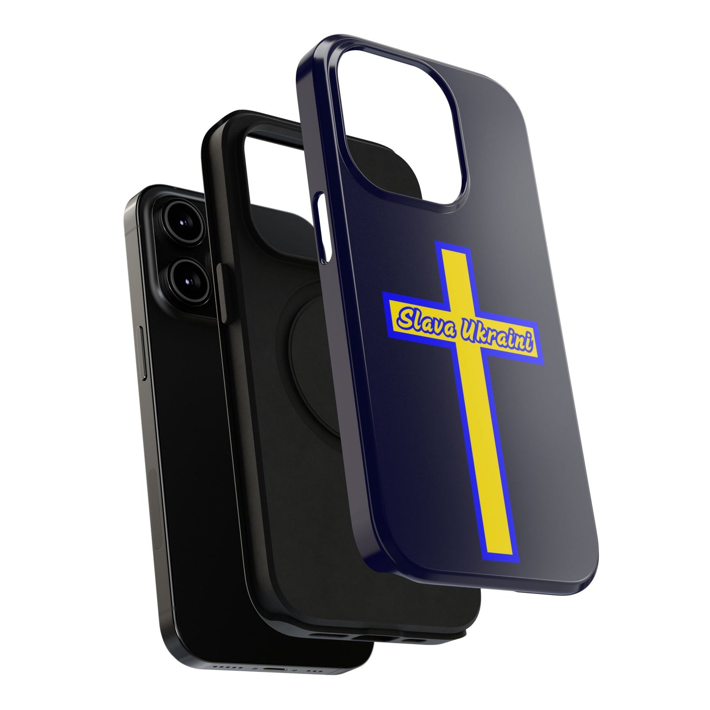 Ukrainian Pride Cross Phone Case, Impact-Resistant Case, 'Slava Ukraini', Support Ukraine, Durable Phone Case