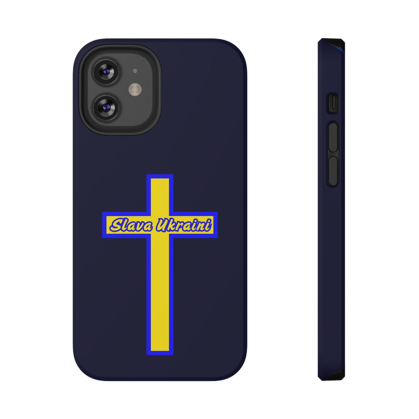 Ukrainian Pride Cross Phone Case, Impact-Resistant Case, 'Slava Ukraini', Support Ukraine, Durable Phone Case