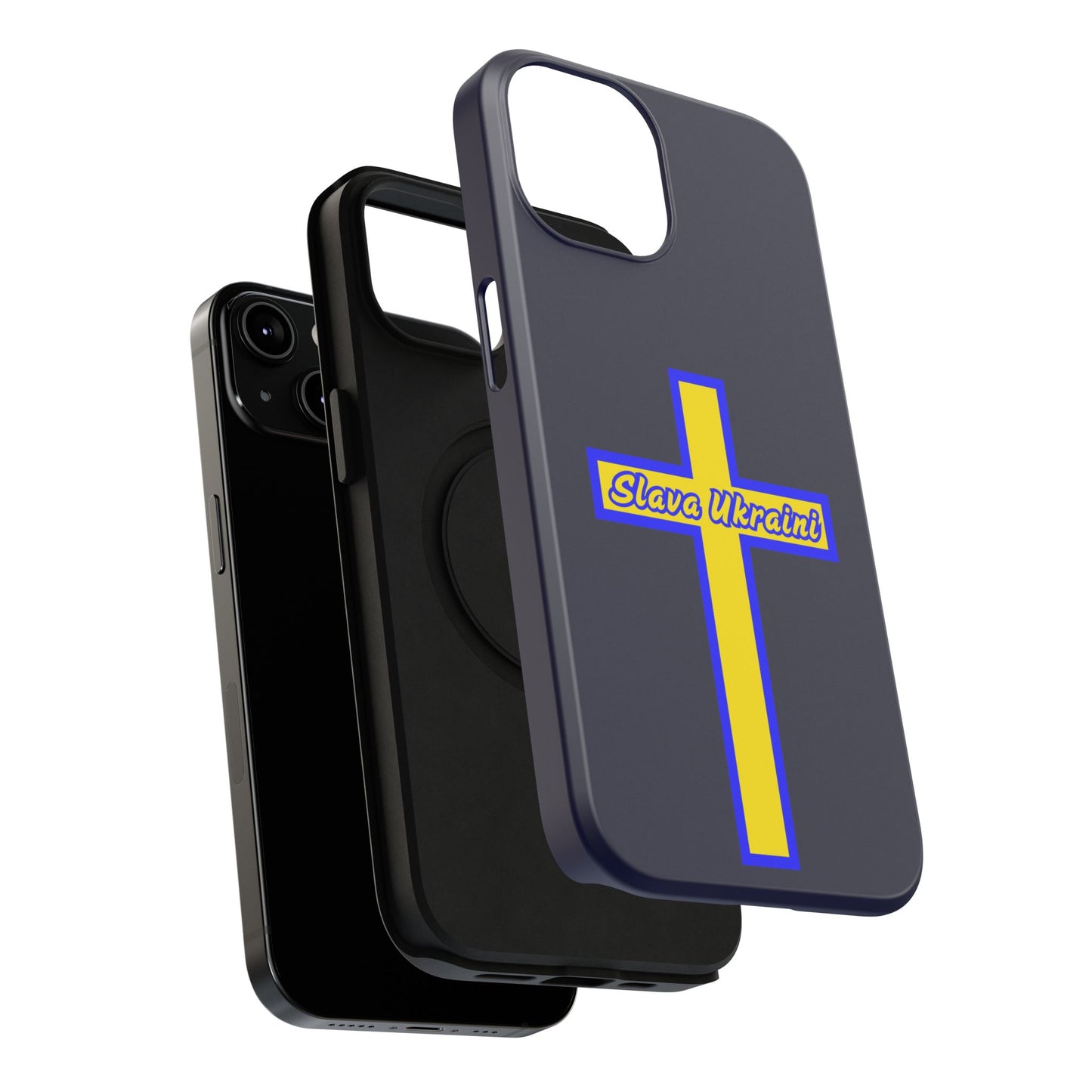 Ukrainian Pride Cross Phone Case, Impact-Resistant Case, 'Slava Ukraini', Support Ukraine, Durable Phone Case