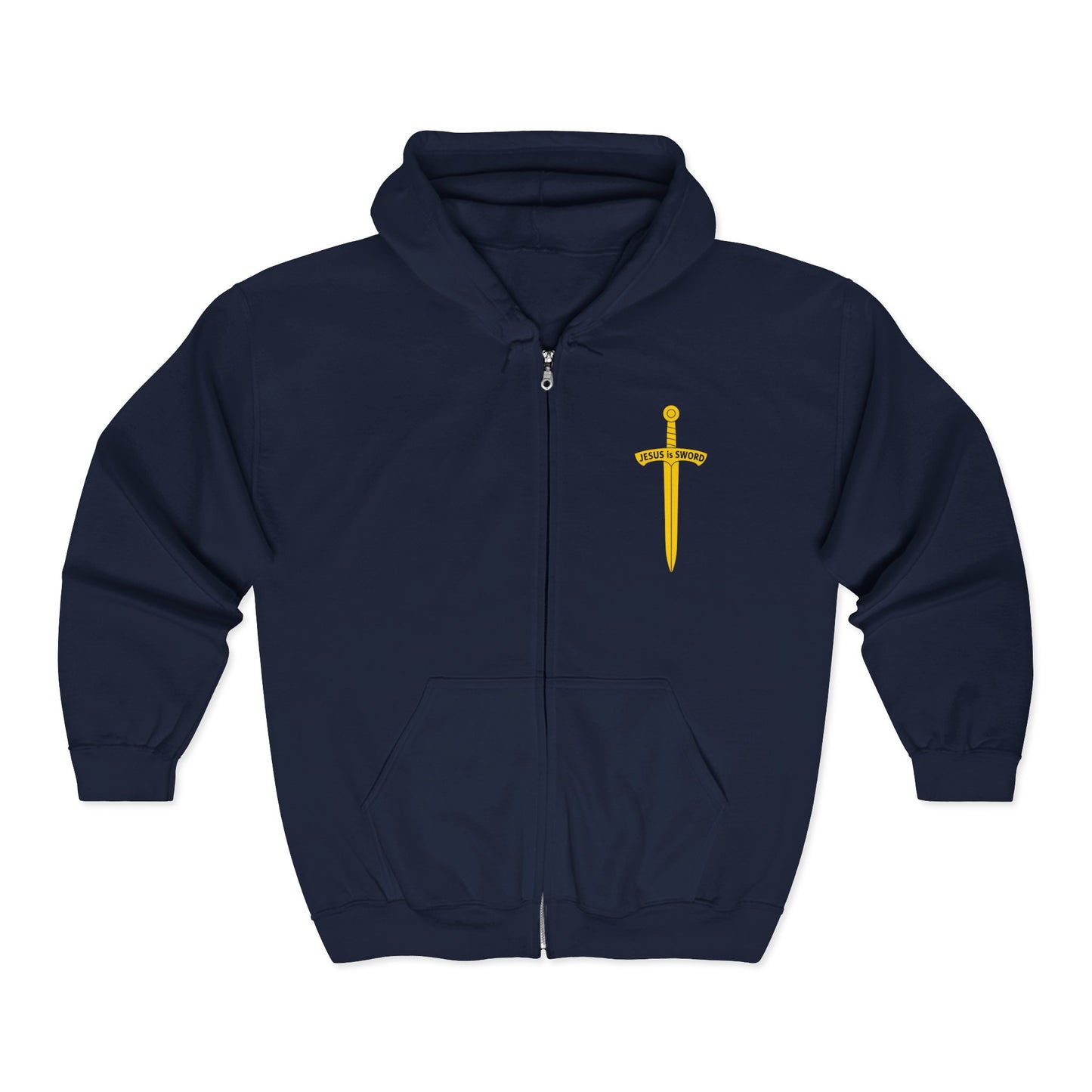 'JESUS is SWORD' Unisex Heavy Blend™ Full Zip Hooded Sweatshirt, Christian Apparel, Jesus Sweatshirt, Jacket