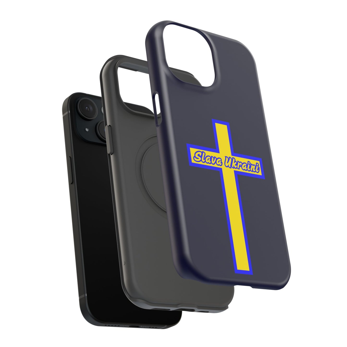 Ukrainian Pride Cross Phone Case, Impact-Resistant Case, 'Slava Ukraini', Support Ukraine, Durable Phone Case