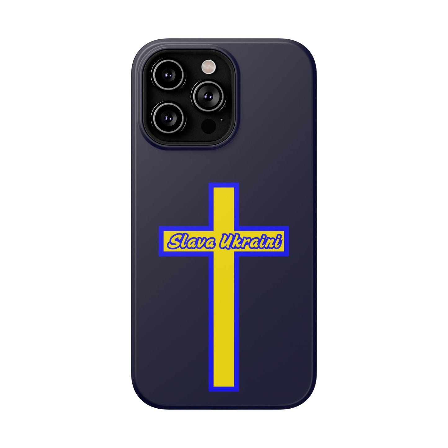 Ukrainian Pride Cross Phone Case, Impact-Resistant Case, 'Slava Ukraini', Support Ukraine, Durable Phone Case