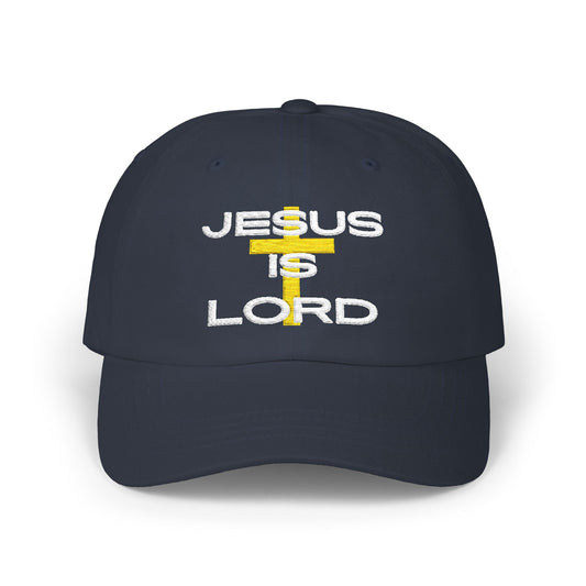 Classic Ball Cap with 'Jesus is Lord' Embroidery Design, Christian Apparel Hat, Gift for Christians, Faith-Based Accessory, Everyday Wear Cap