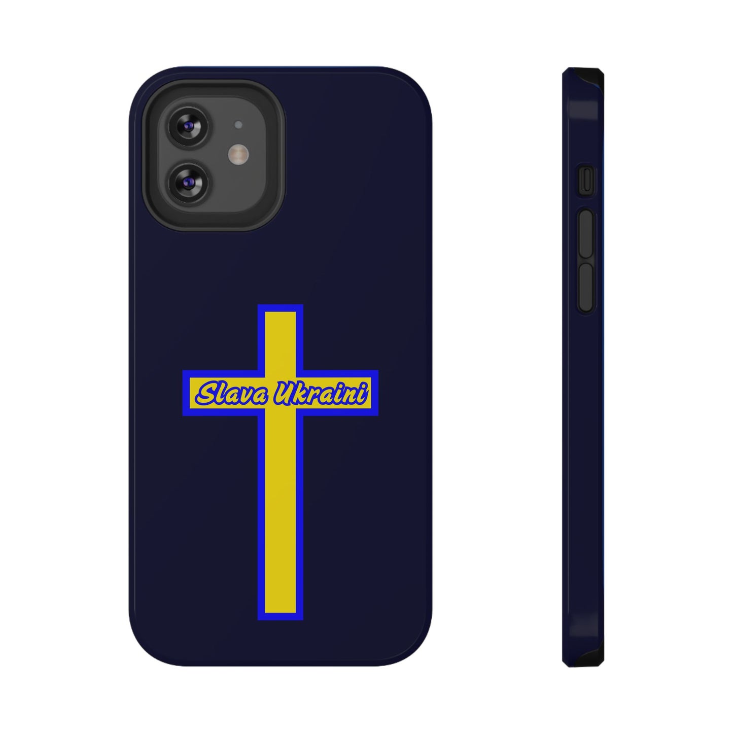 Ukrainian Pride Cross Phone Case, Impact-Resistant Case, 'Slava Ukraini', Support Ukraine, Durable Phone Case