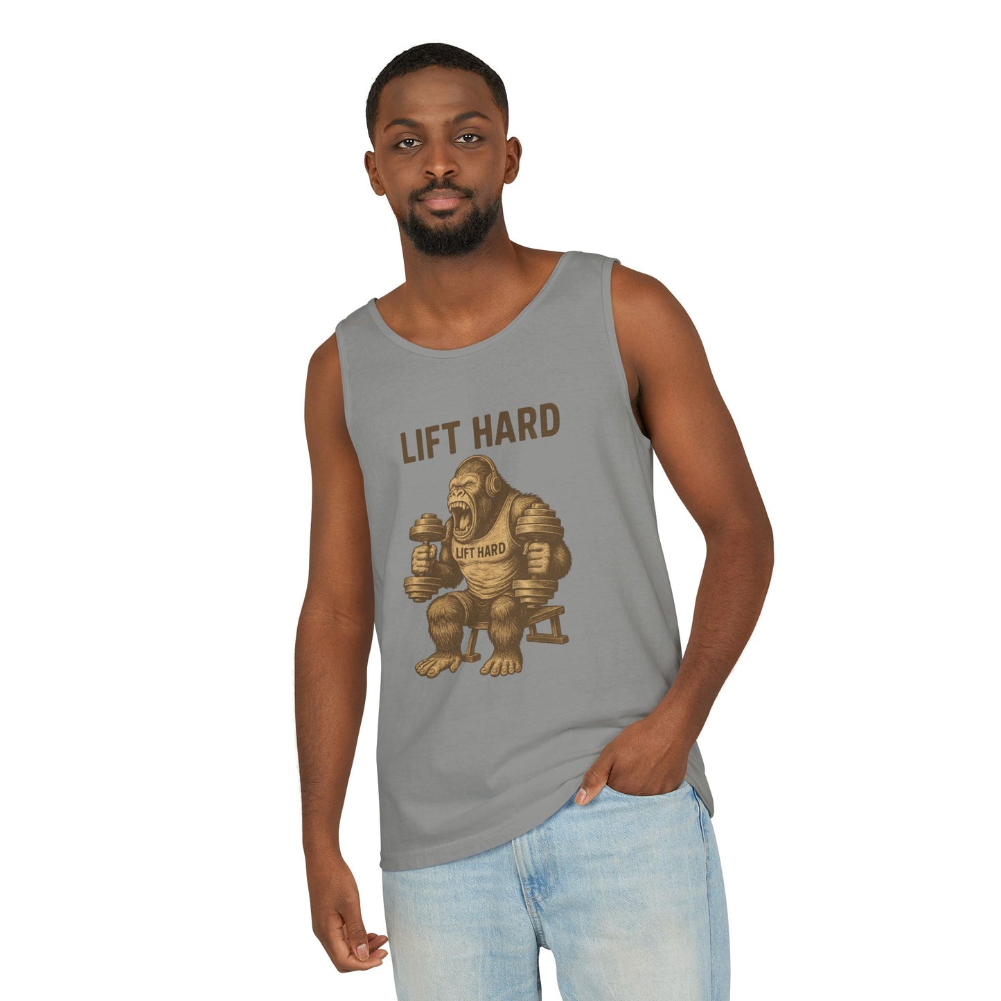 'Lift Hard' Unisex Tank Top, Gym Apparel, Fitness Gift, Workout Clothing, Casual Summer Wear, Bodybuilding Tee