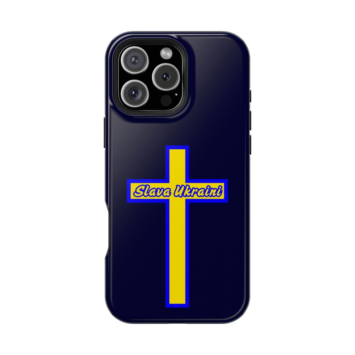 Ukrainian Pride Cross Phone Case, Impact-Resistant Case, 'Slava Ukraini', Support Ukraine, Durable Phone Case