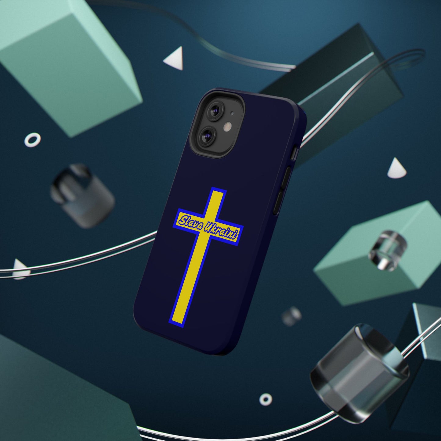 Ukrainian Pride Cross Phone Case, Impact-Resistant Case, 'Slava Ukraini', Support Ukraine, Durable Phone Case