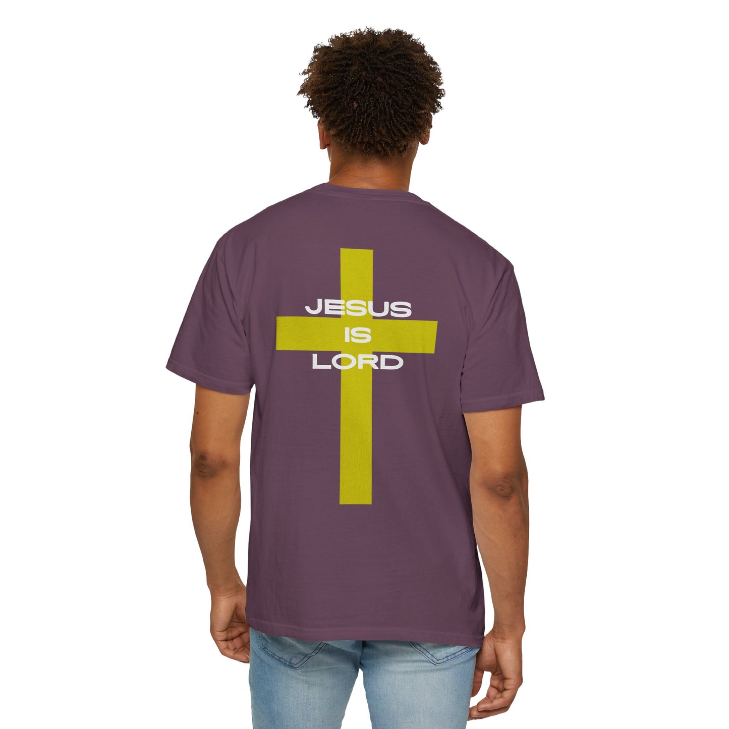 'Jesus is Lord' Font and Back Design Unisex T-Shirt, Christian Apparel