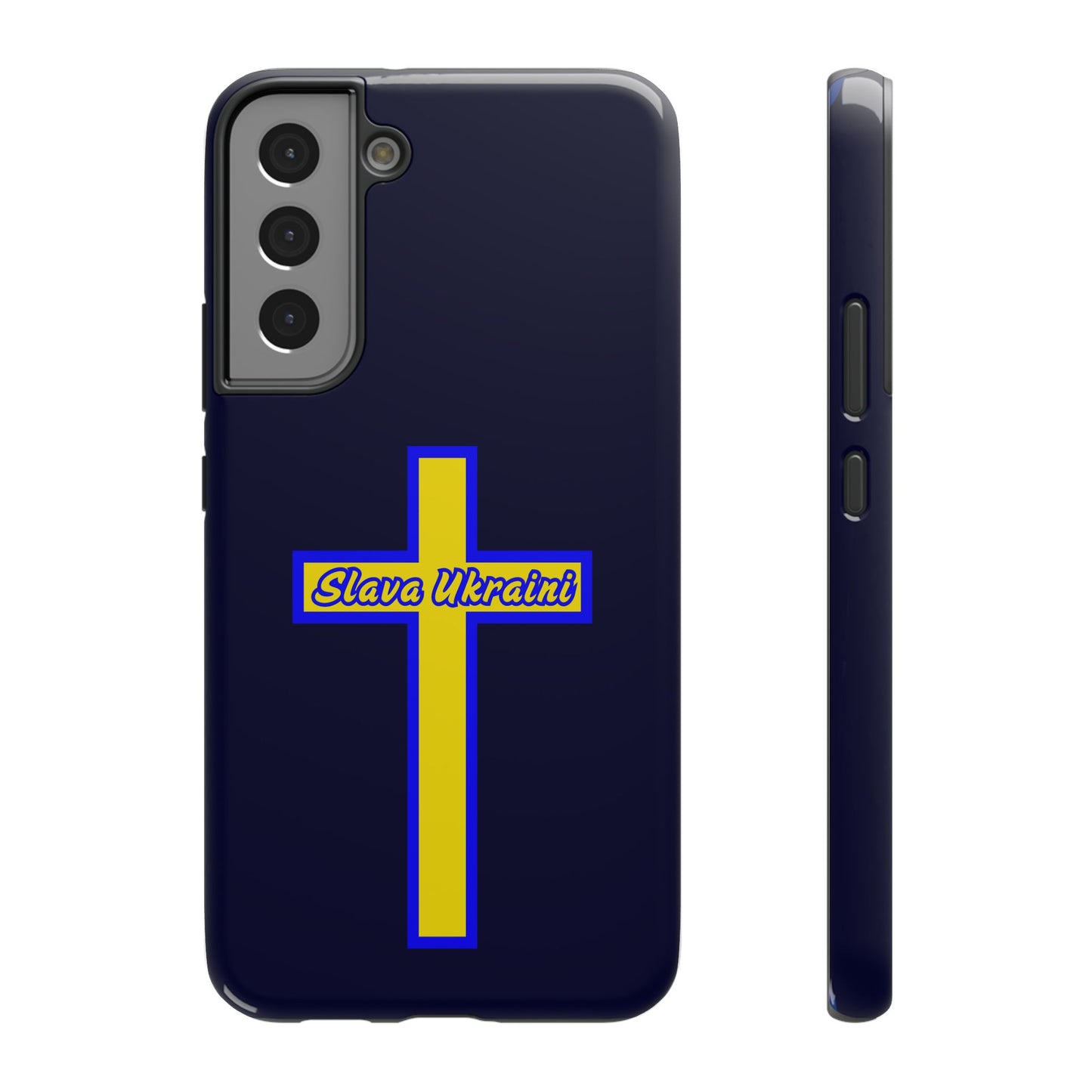 Ukrainian Pride Cross Phone Case, Impact-Resistant Case, 'Slava Ukraini', Support Ukraine, Durable Phone Case