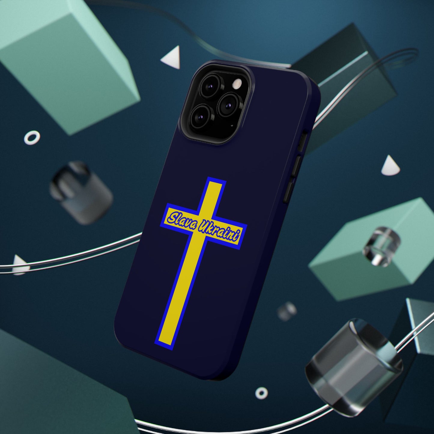 Ukrainian Pride Cross Phone Case, Impact-Resistant Case, 'Slava Ukraini', Support Ukraine, Durable Phone Case