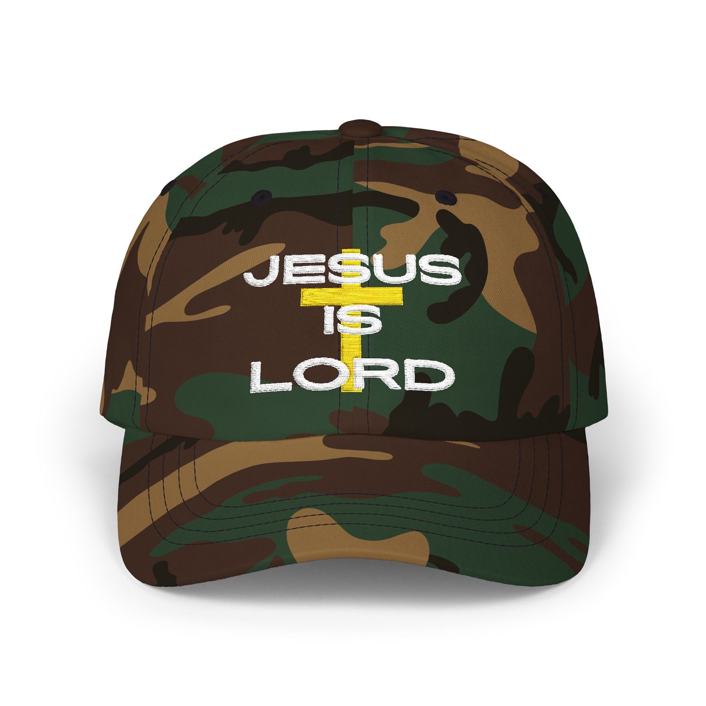 Classic Ball Cap with 'Jesus is Lord' Embroidery Design, Christian Apparel Hat, Gift for Christians, Faith-Based Accessory, Everyday Wear Cap