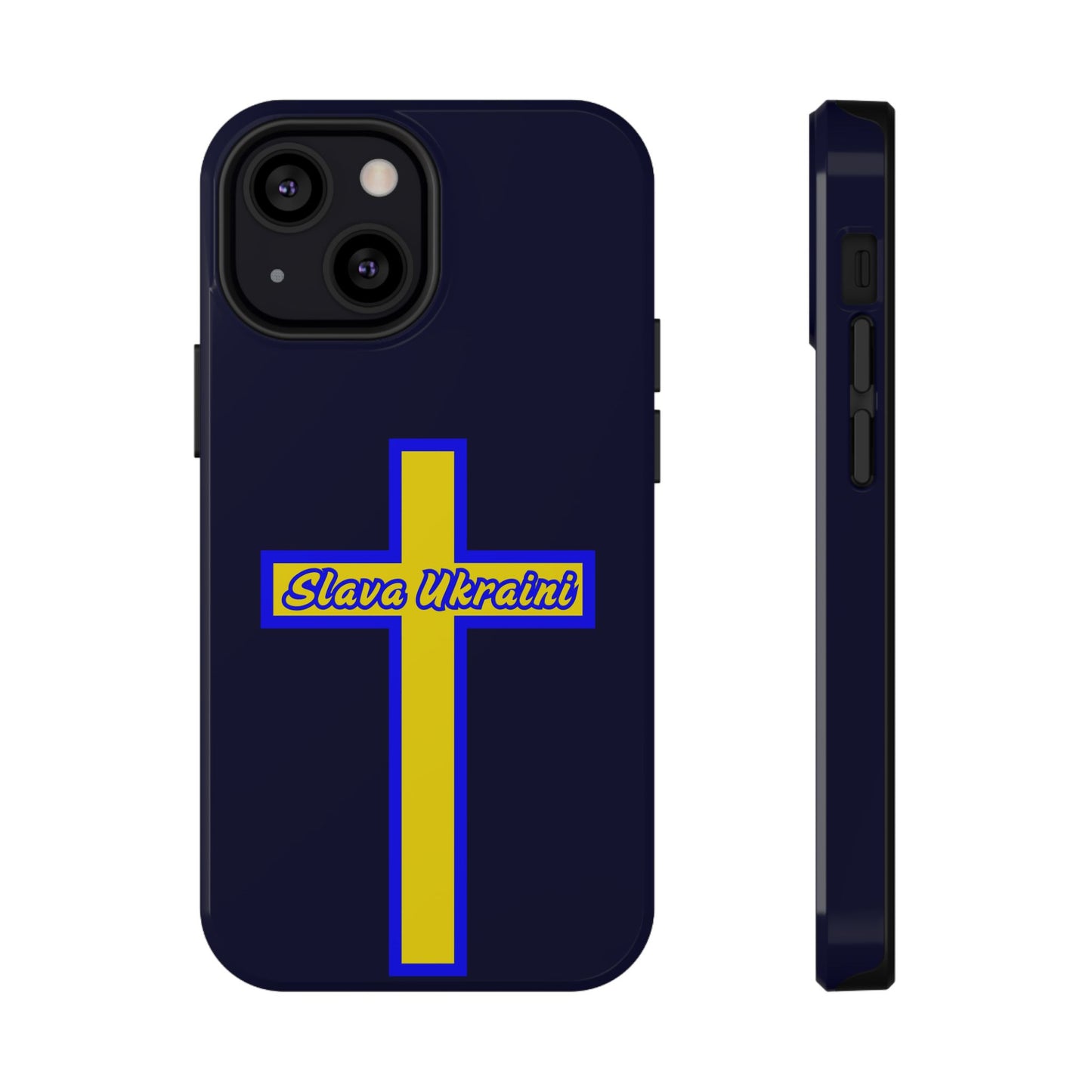 Ukrainian Pride Cross Phone Case, Impact-Resistant Case, 'Slava Ukraini', Support Ukraine, Durable Phone Case