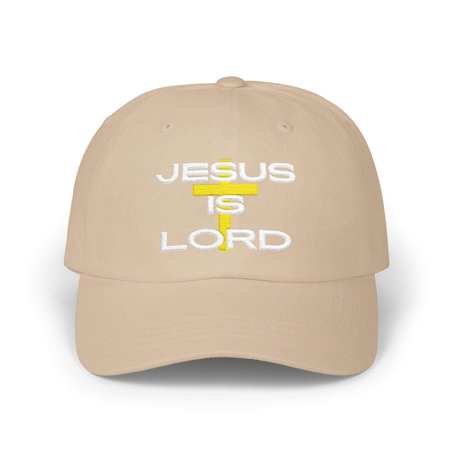 Classic Ball Cap with 'Jesus is Lord' Embroidery Design, Christian Apparel Hat, Gift for Christians, Faith-Based Accessory, Everyday Wear Cap