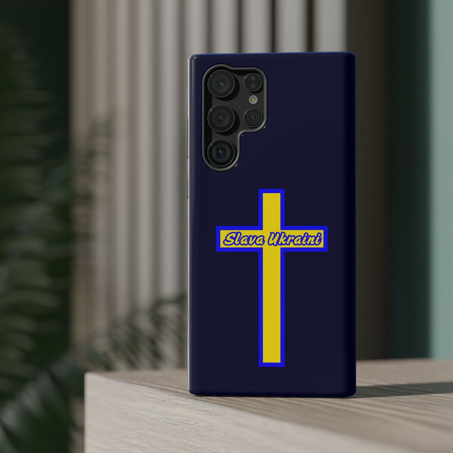 Ukrainian Pride Cross Phone Case, Impact-Resistant Case, 'Slava Ukraini', Support Ukraine, Durable Phone Case