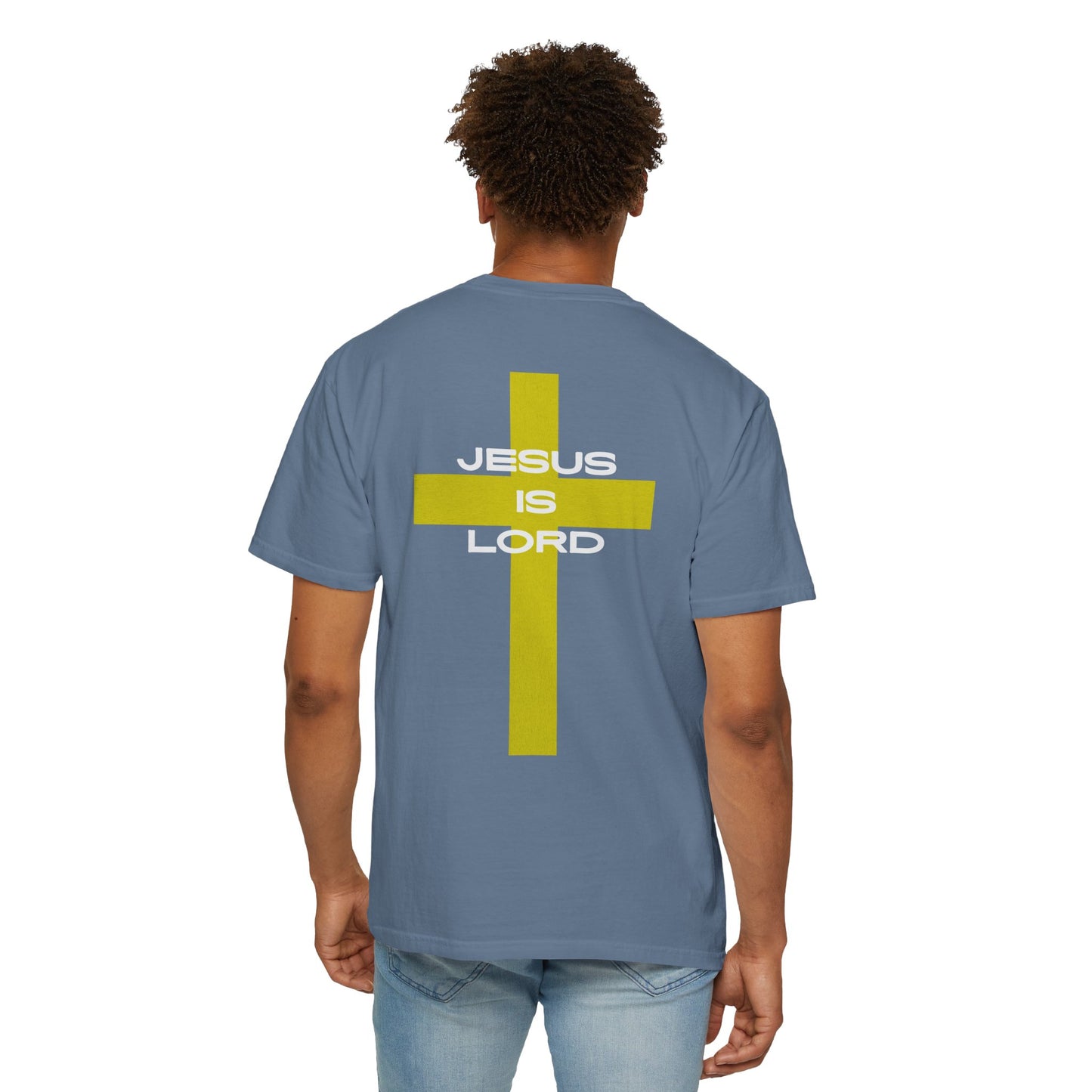 'Jesus is Lord' Font and Back Design Unisex T-Shirt, Christian Apparel