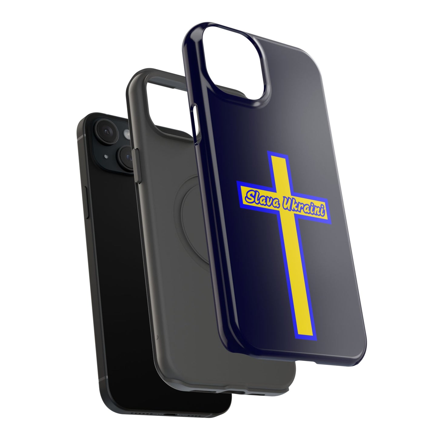 Ukrainian Pride Cross Phone Case, Impact-Resistant Case, 'Slava Ukraini', Support Ukraine, Durable Phone Case