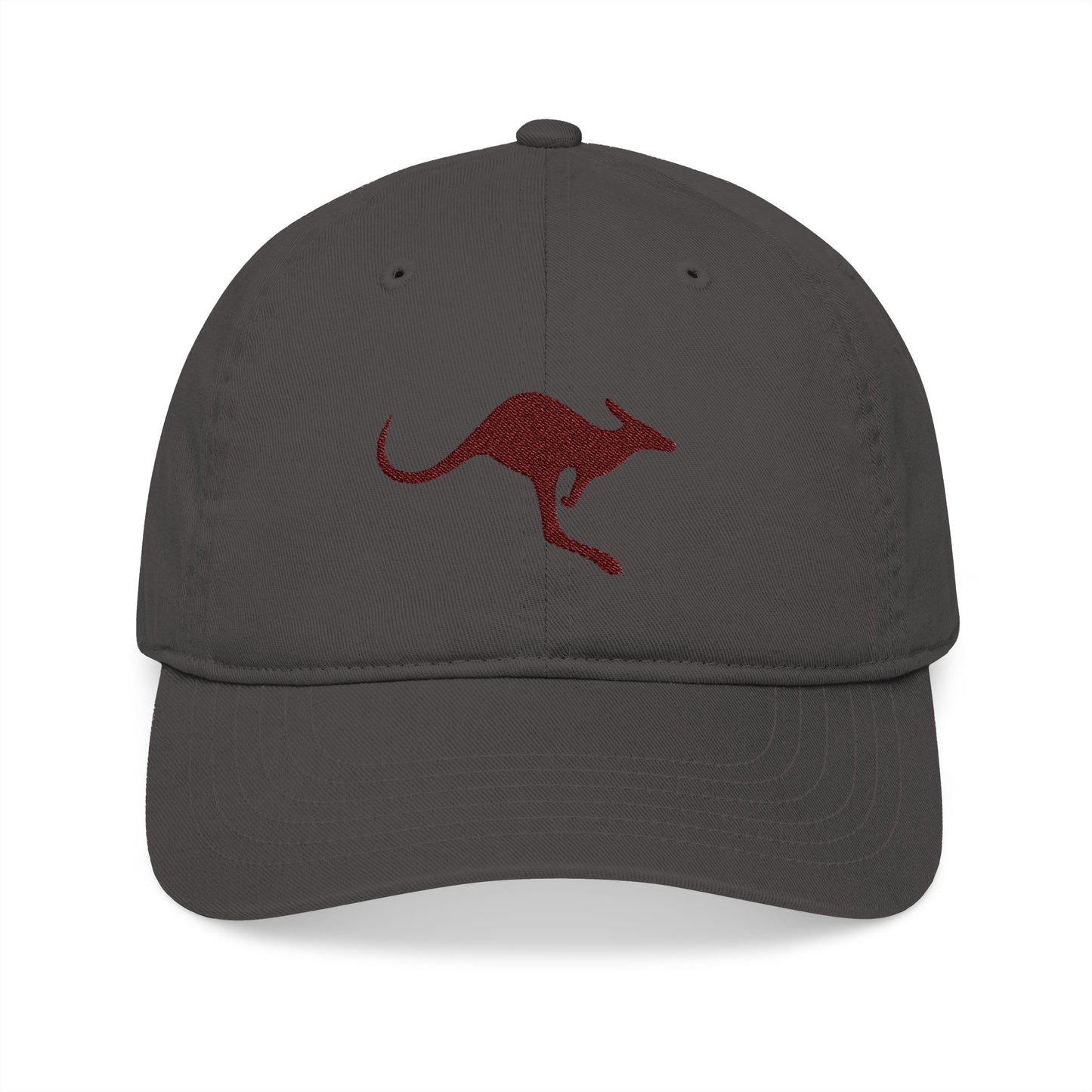 Organic Baseball Cap with Kangaroo Embroidery, Eco-Friendly Hat for Animal or Australia Lovers
