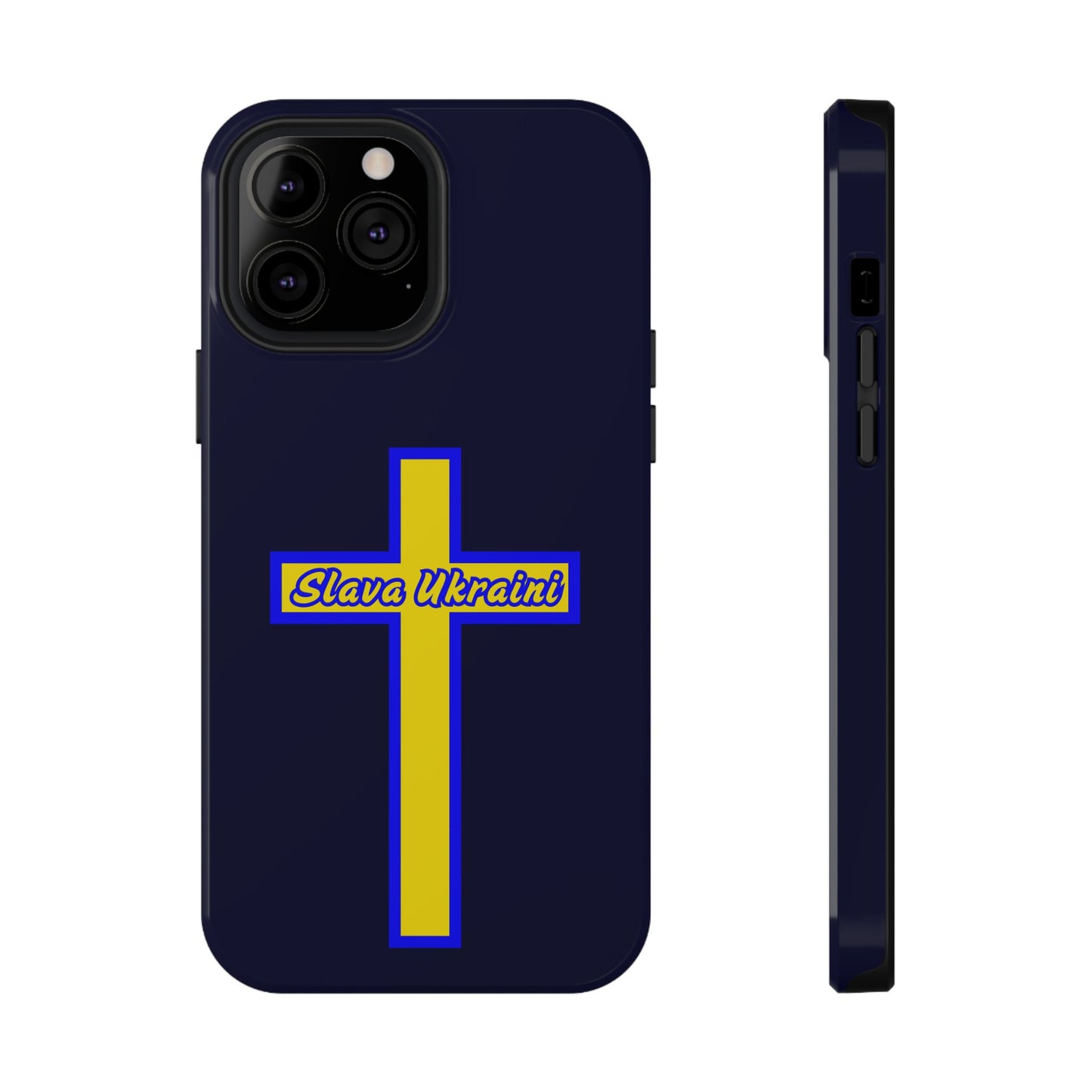 Ukrainian Pride Cross Phone Case, Impact-Resistant Case, 'Slava Ukraini', Support Ukraine, Durable Phone Case