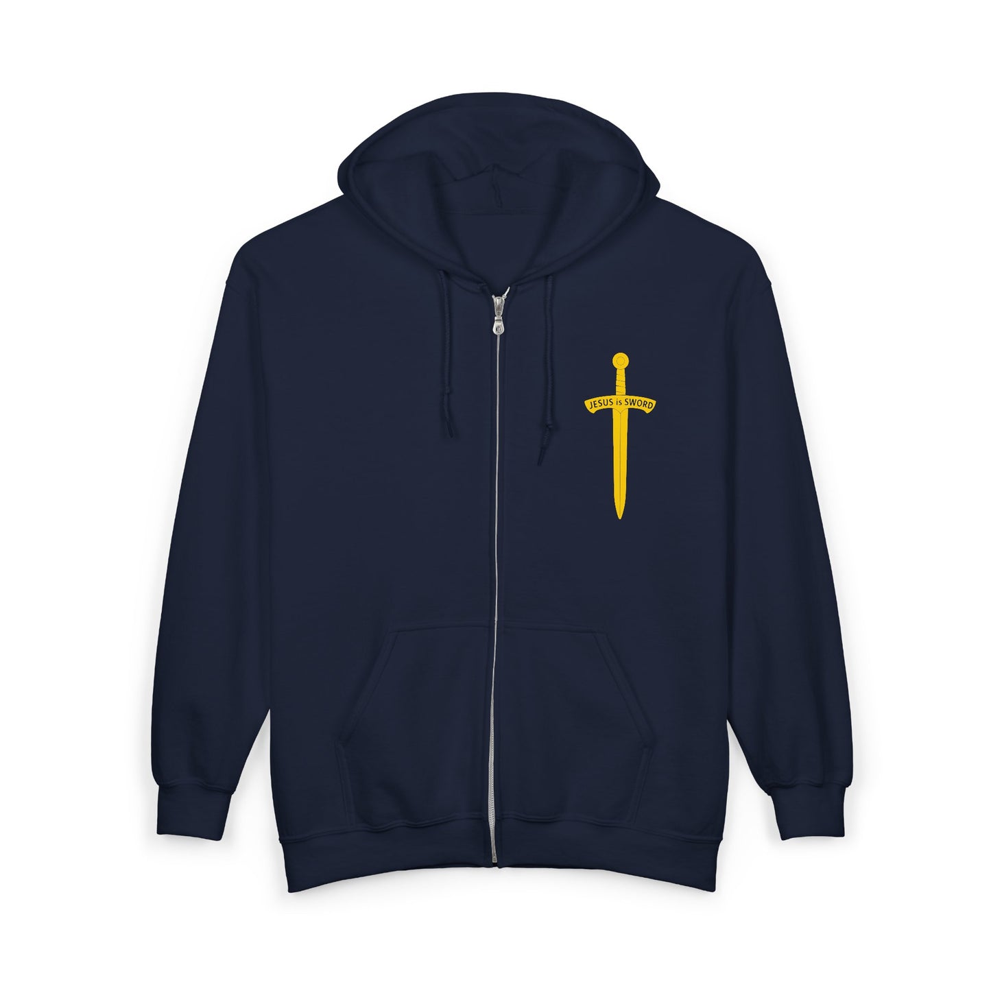 'JESUS is SWORD' Unisex Heavy Blend™ Full Zip Hooded Sweatshirt, Christian Apparel, Jesus Sweatshirt, Jacket