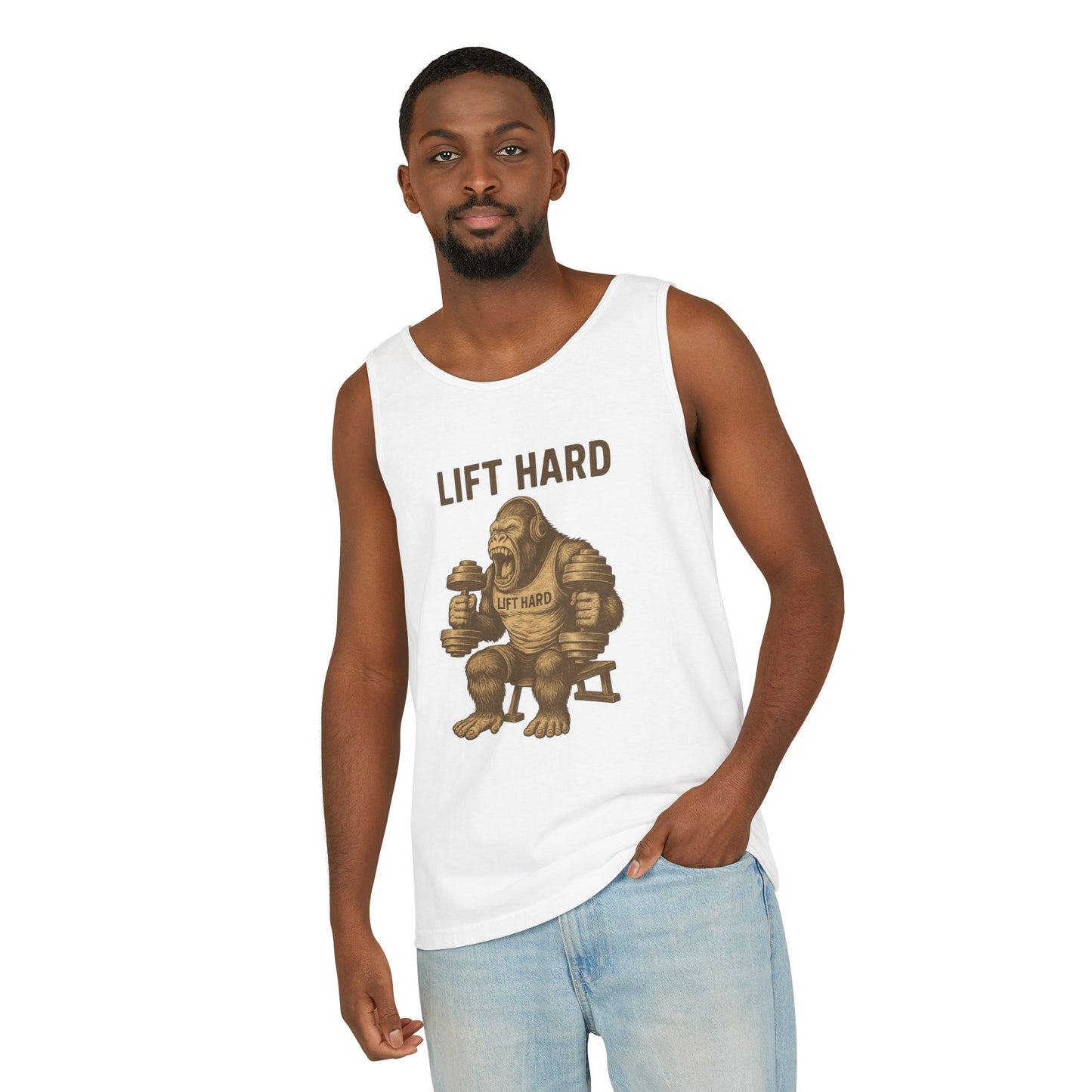 'Lift Hard' Unisex Tank Top, Gym Apparel, Fitness Gift, Workout Clothing, Casual Summer Wear, Bodybuilding Tee
