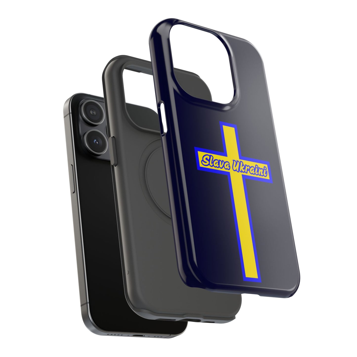 Ukrainian Pride Cross Phone Case, Impact-Resistant Case, 'Slava Ukraini', Support Ukraine, Durable Phone Case
