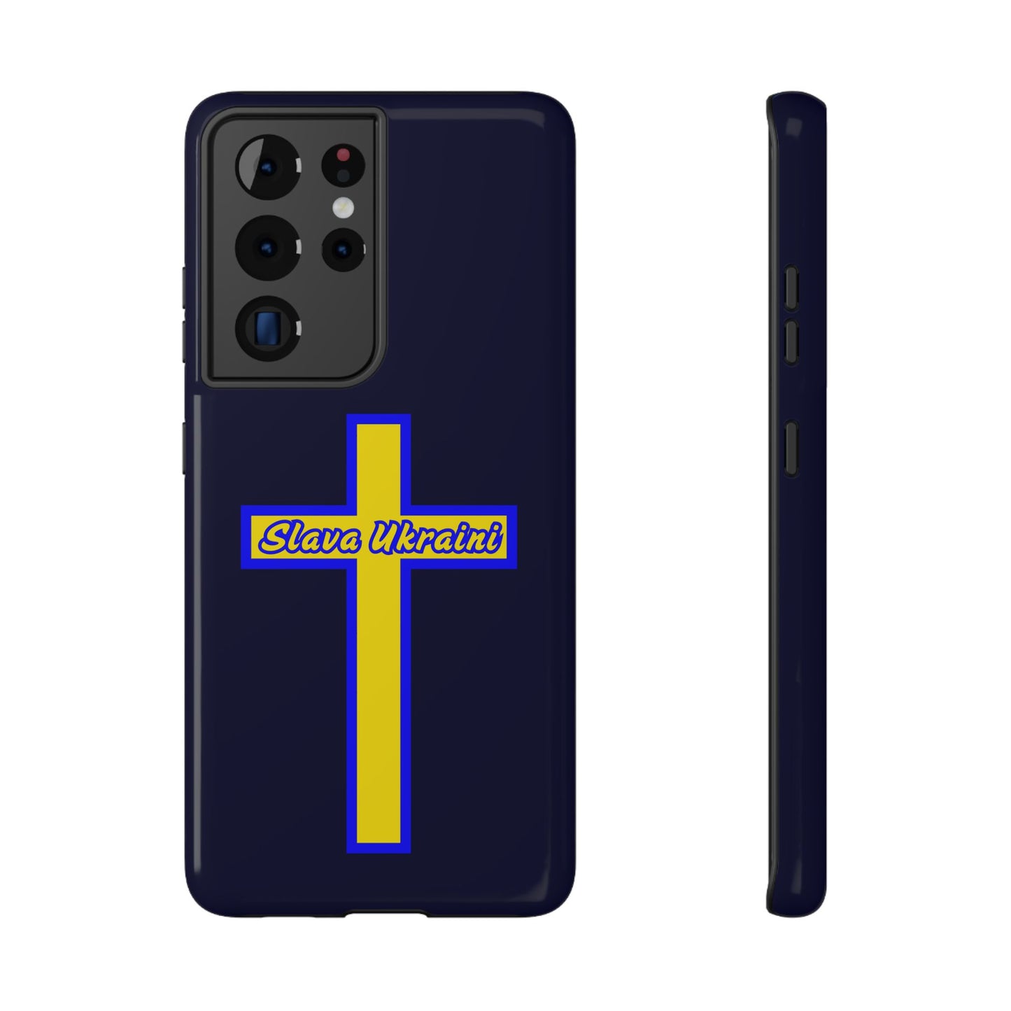 Ukrainian Pride Cross Phone Case, Impact-Resistant Case, 'Slava Ukraini', Support Ukraine, Durable Phone Case