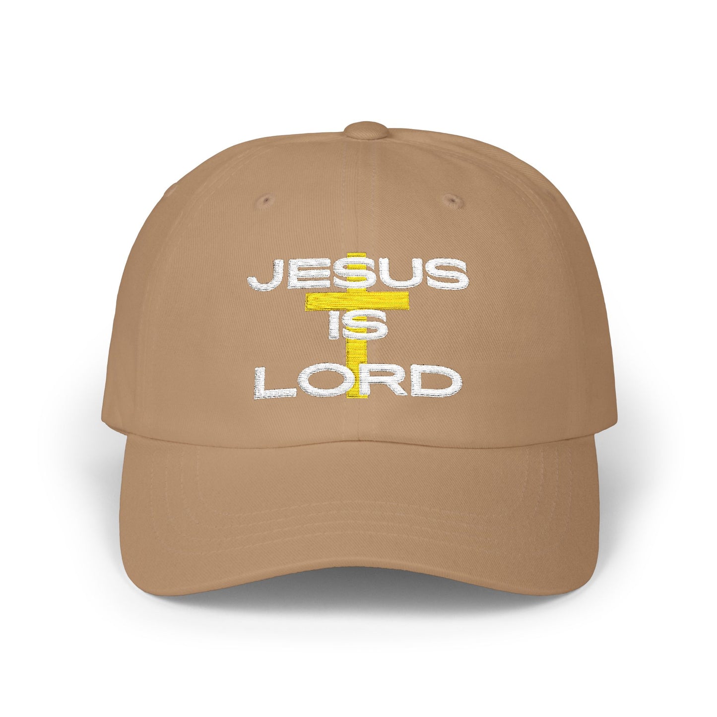 Classic Ball Cap with 'Jesus is Lord' Embroidery Design, Christian Apparel Hat, Gift for Christians, Faith-Based Accessory, Everyday Wear Cap