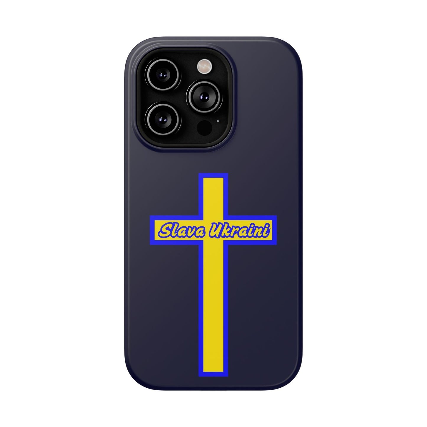 Ukrainian Pride Cross Phone Case, Impact-Resistant Case, 'Slava Ukraini', Support Ukraine, Durable Phone Case