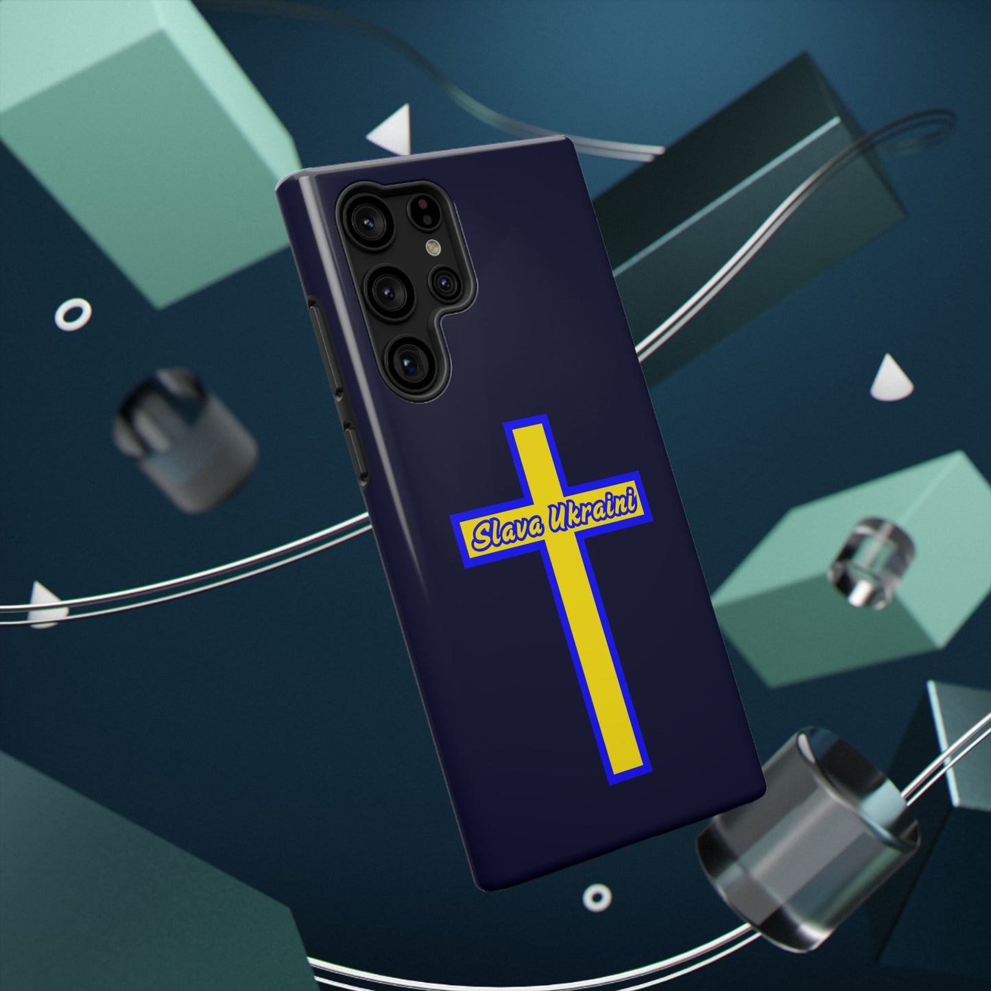 Ukrainian Pride Cross Phone Case, Impact-Resistant Case, 'Slava Ukraini', Support Ukraine, Durable Phone Case