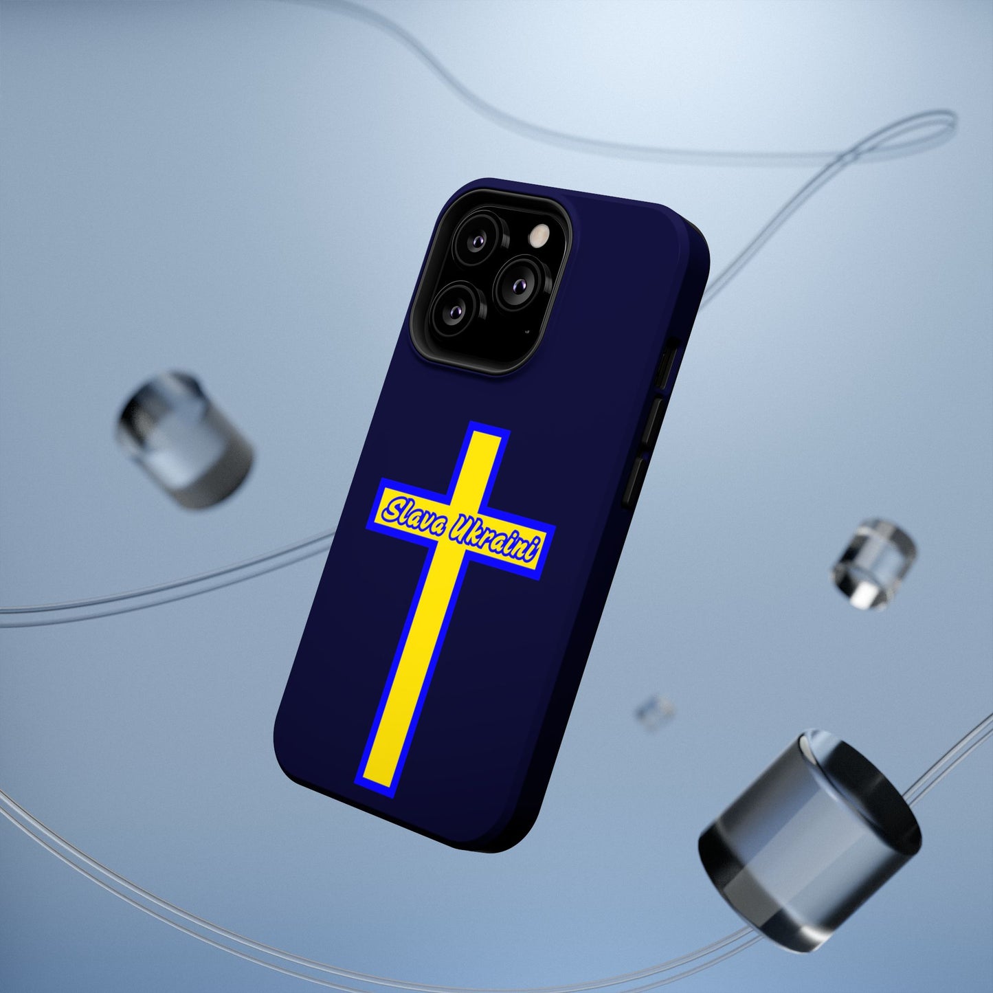 Ukrainian Pride Cross Phone Case, Impact-Resistant Case, 'Slava Ukraini', Support Ukraine, Durable Phone Case