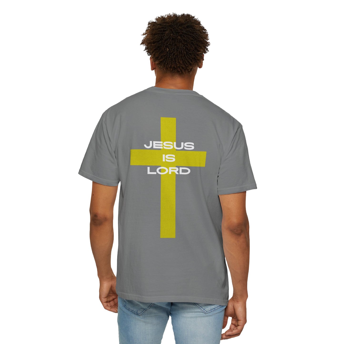 'Jesus is Lord' Font and Back Design Unisex T-Shirt, Christian Apparel