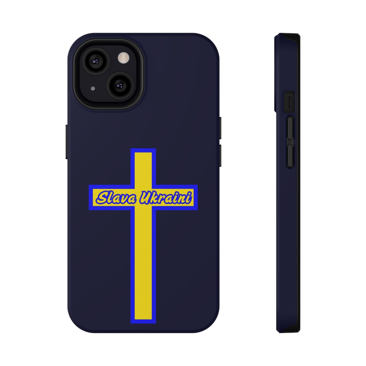 Ukrainian Pride Cross Phone Case, Impact-Resistant Case, 'Slava Ukraini', Support Ukraine, Durable Phone Case
