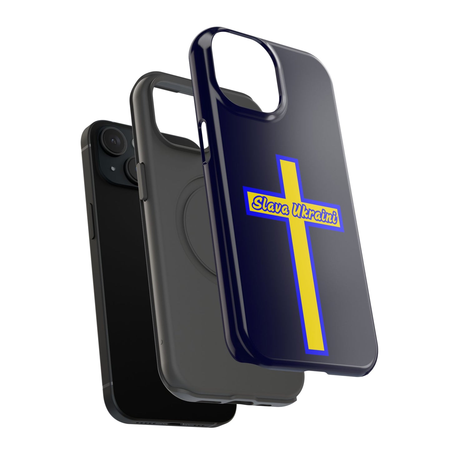 Ukrainian Pride Cross Phone Case, Impact-Resistant Case, 'Slava Ukraini', Support Ukraine, Durable Phone Case