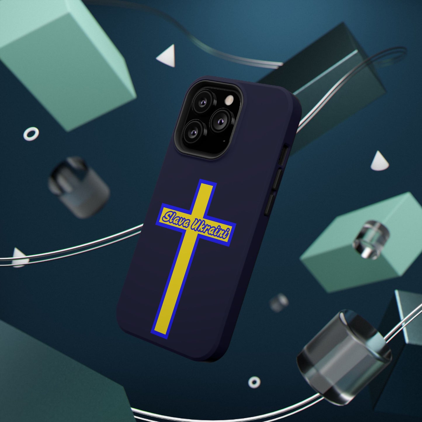 Ukrainian Pride Cross Phone Case, Impact-Resistant Case, 'Slava Ukraini', Support Ukraine, Durable Phone Case