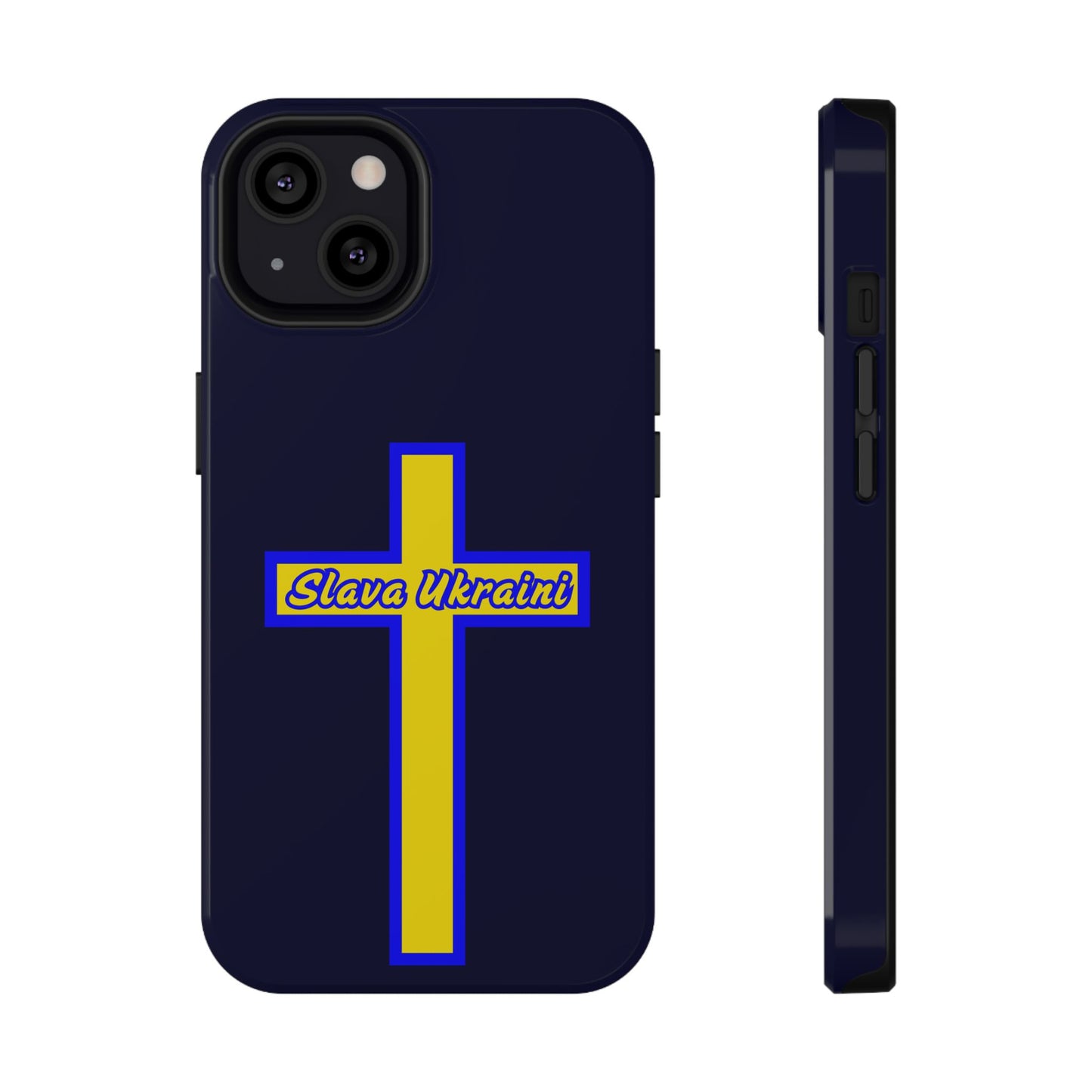 Ukrainian Pride Cross Phone Case, Impact-Resistant Case, 'Slava Ukraini', Support Ukraine, Durable Phone Case