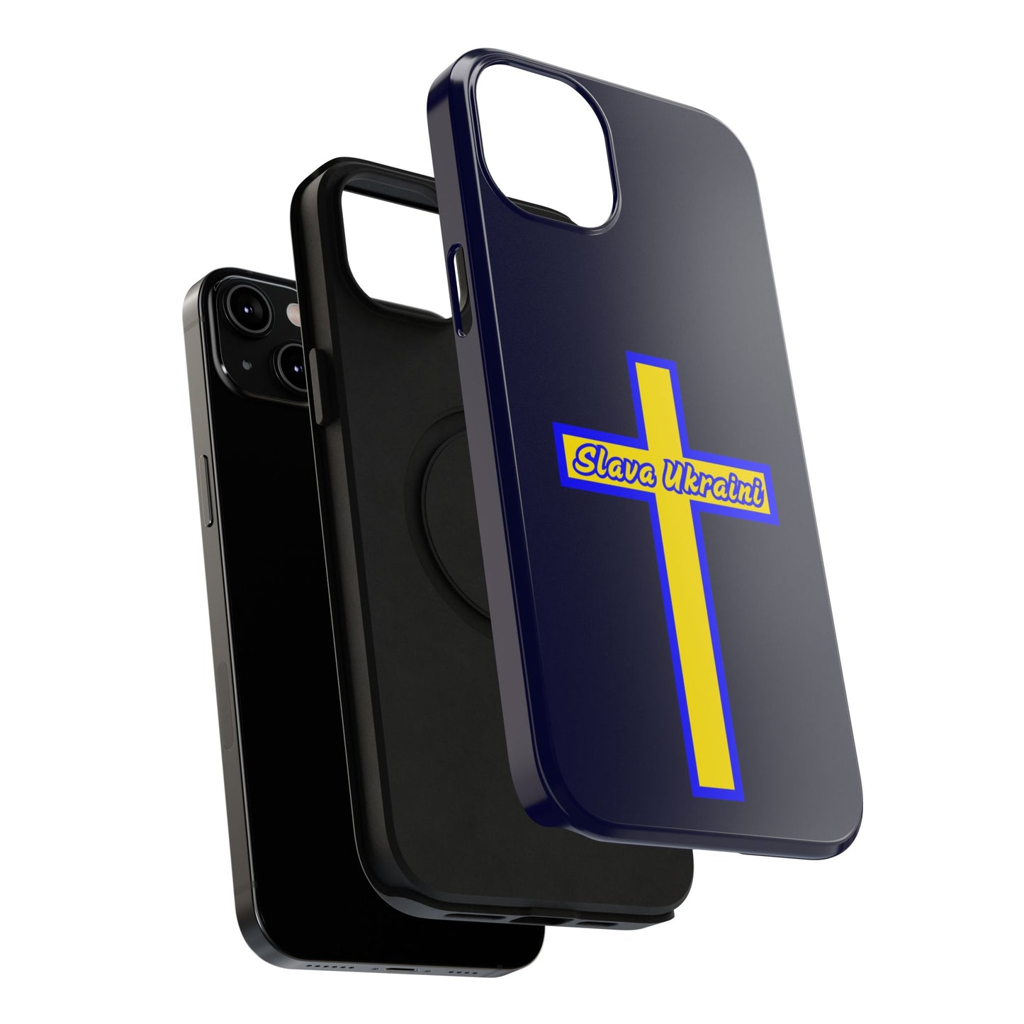 Ukrainian Pride Cross Phone Case, Impact-Resistant Case, 'Slava Ukraini', Support Ukraine, Durable Phone Case