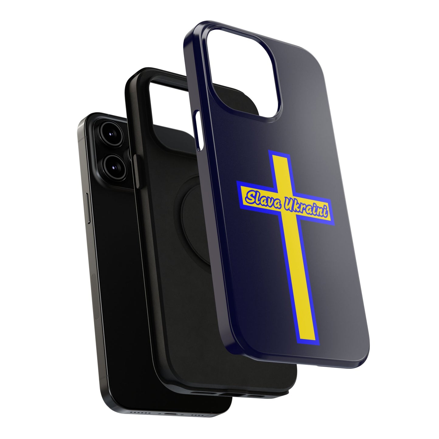 Ukrainian Pride Cross Phone Case, Impact-Resistant Case, 'Slava Ukraini', Support Ukraine, Durable Phone Case