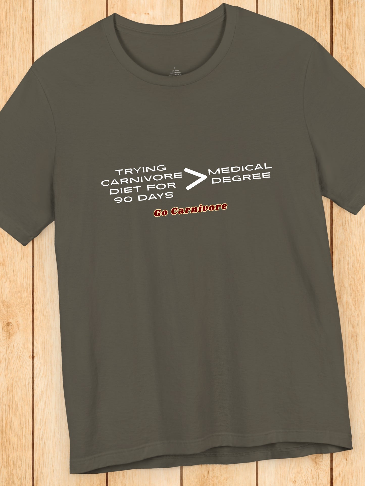 'Trying Carnivore Diet for 90 Days > Medical Degree, Go Carnivore' Unisex T-Shirt, Carnivore Diet, Health and Wellness